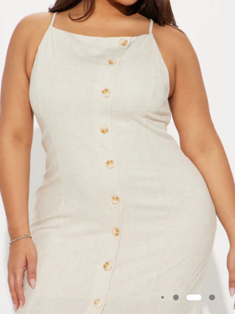 Starting Fresh Linen Midi Dress - Cream